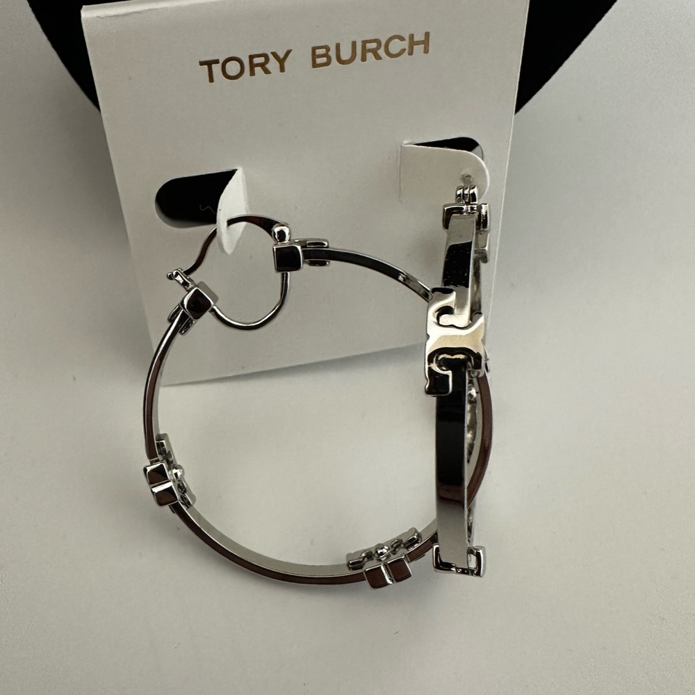**Sold** Tory Burch Silver Hoop Earrings